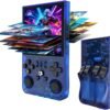 R36S Retro Handheld Game Console, 64GB Built-in Games, Save & Load Function, 3.5" IPS Screen, Portable Emulator Gaming Console for Travel, Adults & Kids (Purple R36s 3.5")