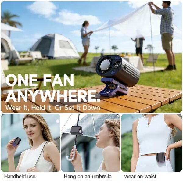 MUXNW Mini Turbo Jet Fan: Portable Small Pocket Handheld Personal Rechargeable Battery Operated USB Charger Keeping Cool In Hot Weather For Travel Beach (Gray)