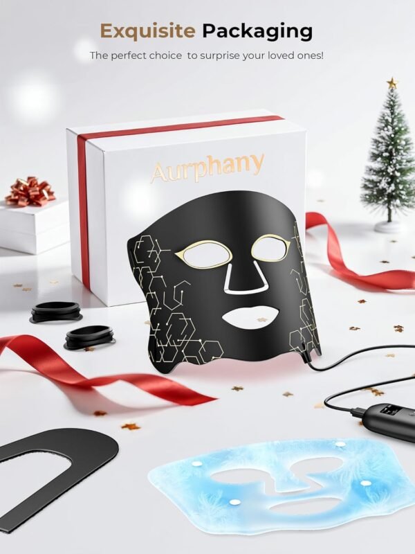 FDA-Cleared Red Light Therapy for Face & Neck, Rechargeable 7-in-1 LED with 850nm & 660nm NIR, Hands-Free Silicone for Anti-Aging, Wrinkle Reduction & Sensitive Skin During Yoga or Work