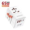 TESSAN Universal Travel Adapter, 65W GaN International Plug Adaptor with 4 USB(2 USB C) Charging Ports, Worldwide Power Outlet for US to European EU UK AUS Ireland(Type C/G/A/I)