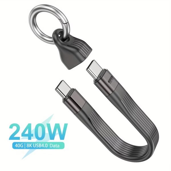 VAFOTON PD 240W Short USB C Cable/USB 4.0 USB C Short Cable/40Gbps Data Transfer, 8K 60Hz Video Display, Thunderbolt 3/4 for 1Phone16/15, Ma-Book/1Pad Series, Samsung Galaxy, Android Auto, VR