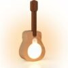 Rechargeable LED Guitar Night Light with Motion Sensor - Wooden Wall Sconce with 3 Light Modes & Built-in Music, Cordless Magnetic Mount, Unique Home Decor Gift