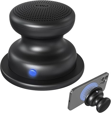 EWA A117 Mini Portable Wireless Bluetooth Speaker with Magnetic Base, Powerful Sound, Easy to Attach to Metal Surface, [Compatible with Magsafe, iPhone 15, 14, 13, 12 Pro/Max]