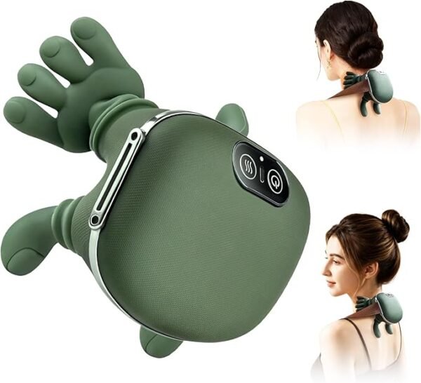 Neck Massager, Electric Neck and Back Massager with Heat, Simulated Human Hand Design Shoulder Neck Massage for Pain Relief and deep Tissue, Shiatsu Massage 4D Kneading, Gifts for Men Women