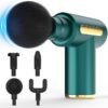 中图_1 Mini Handheld Massage Gun – Deep Tissue Muscle Massager with 6 Speeds, 4 Heads, Type-C Charging – Lightweight & Quiet – for Athletes, Seniors, Office Use (Red)