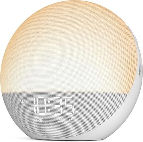 中图_1 Sunrise Alarm Clock White Noise Machine: Natural Wake Up Light - Dimmable Clock with Bluetooth Speaker for Bedroom - 25 Sleep Sounds for Baby Adults Kids Putty