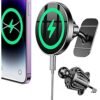 LISEN for 15W MagSafe Car Mount Charger,MagSafe Charger,Wireless Car Charger,Magnetic Phone Holder for Car,Phone Holders for Your Car Accessories for Women Men Jeep Ford F150 for iPhone 17-12,Samsung