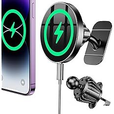 LISEN for 15W MagSafe Car Mount Charger,MagSafe Charger,Wireless Car Charger,Magnetic Phone Holder for Car,Phone Holders for Your Car Accessories for Women Men Jeep Ford F150 for iPhone 17-12,Samsung