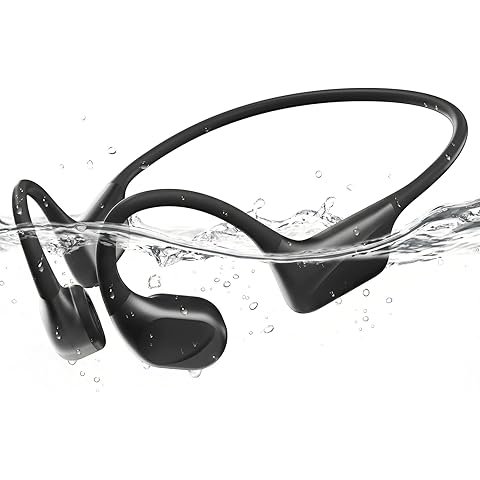 Bone Conduction Headphones, 14H Playtime Bluetooth 6.0 Open-Ear Earbuds with Mic, IPX5 Waterproof Lightweight Headset, Wireless Sport Earphones for Running, Cycling, Gym Workouts(Black