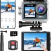 Action Camera 5K 30FPS 20MP Waterproof Camera 100FT Underwater EIS Sports Cam with Touch Screen, 170° Wide Angle, Remote Control, WiFi, 5X Zoom for Snorkeling, Diving, Cycling, and Vlogging