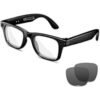 AI Smart Glasses with 8MP Camera, 1080P Video & HD Photo, Bluetooth Audio, AI Voice Assistant, Real-Time Translation, Object Recognition, Noise-Cancel Calls, Photochromic +2 Sunglasses Lenses