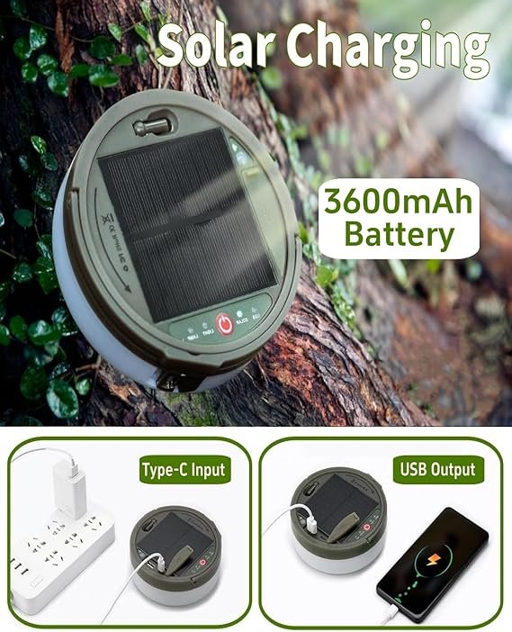 Solar Camping String Lights, 39.4 FT Fairy String Light, 4 in 1 Portable Waterpr