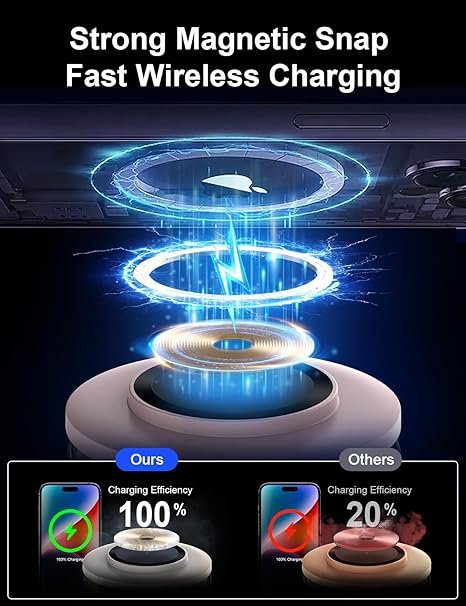 5-in-1 Wireless Charging Station with Bluetooth Speaker,Magnetic Charger with Night Light,Charger Stand with 33W Adapter Compatible with Apple Watch&iPhone 17 16 15 14 13 Pro Max&Wireless Earbuds Pink