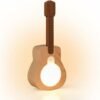 Rechargeable LED Guitar Night Light with Motion Sensor - Wooden Wall Sconce with 3 Light Modes & Built-in Music, Cordless Magnetic Mount, Unique Home Decor Gift