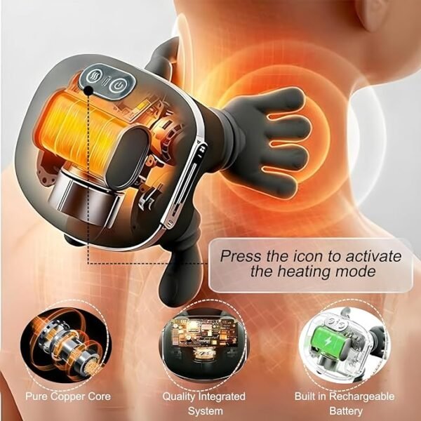 Neck Massager, Electric Neck and Back Massager with Heat, Simulated Human Hand Design Shoulder Neck Massage for Pain Relief and deep Tissue, Shiatsu Massage 4D Kneading, Gifts for Men Women