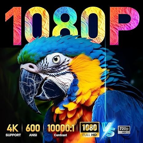 Native 1080P Smart Mini Projector with WiFi 6 Bluetooth 5.4, Full HD 4K Support Auto Focus&Keystone,Built-in Apps Android TV OS,Stereo Speakers,Portable Movie Projector for iPhone Home Outdoor WEMI X3