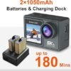 Action Camera 5K 30FPS 20MP Waterproof Camera 100FT Underwater EIS Sports Cam with Touch Screen, 170° Wide Angle, Remote Control, WiFi, 5X Zoom for Snorkeling, Diving, Cycling, and Vlogging