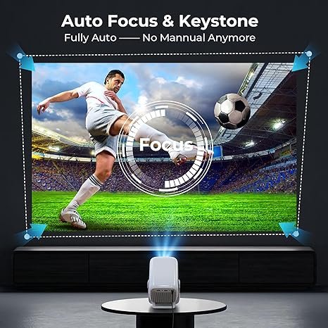 Native 1080P Smart Mini Projector with WiFi 6 Bluetooth 5.4, Full HD 4K Support Auto Focus&Keystone,Built-in Apps Android TV OS,Stereo Speakers,Portable Movie Projector for iPhone Home Outdoor WEMI X3