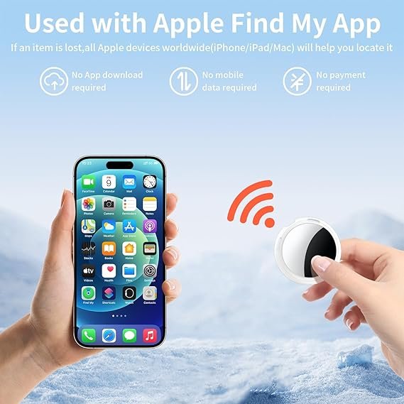 Pack Tracker Tags [Apple MFi Certified] Pair with Apple Find My (iOS Only) Bluetooth Air Smart Tags Key Finder Item Locator Waterproof Finder Worldwide Tracking for Pets Wallet Backpack Dogs Luggage
