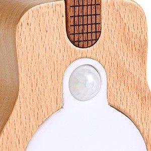 Rechargeable LED Guitar Night Light with Motion Sensor - Wooden Wall Sconce with 3 Light Modes & Built-in Music, Cordless Magnetic Mount, Unique Home Decor Gift