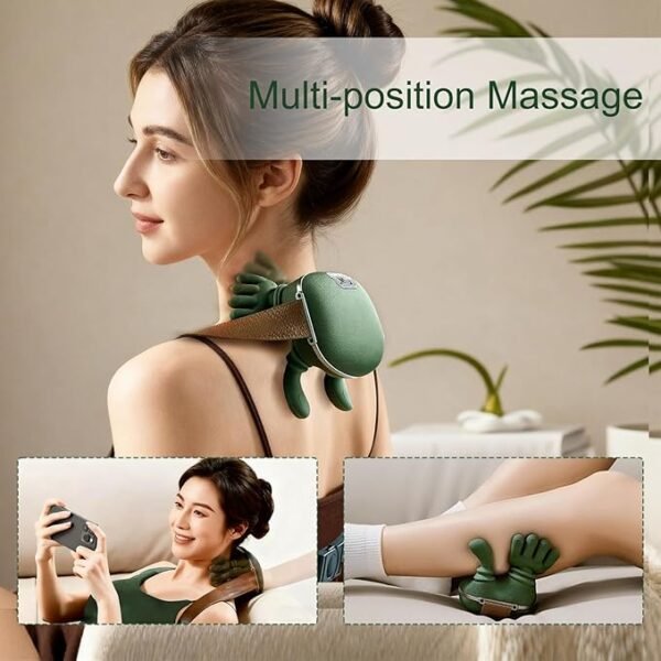 Neck Massager, Electric Neck and Back Massager with Heat, Simulated Human Hand Design Shoulder Neck Massage for Pain Relief and deep Tissue, Shiatsu Massage 4D Kneading, Gifts for Men Women
