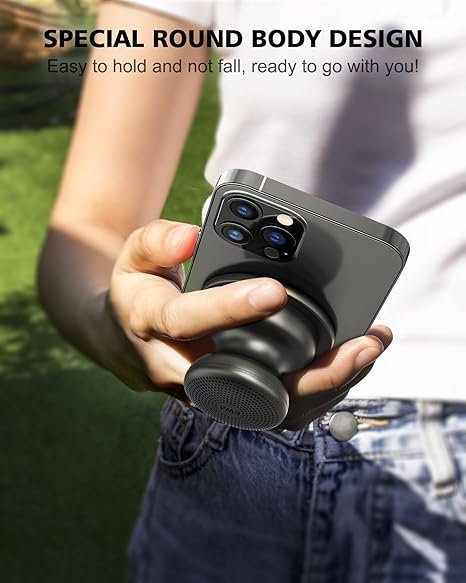 EWA A117 Mini Portable Wireless Bluetooth Speaker with Magnetic Base, Powerful Sound, Easy to Attach to Metal Surface, [Compatible with Magsafe, iPhone 15, 14, 13, 12 Pro/Max]