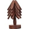 Wooden Placemats - Tree Washer Set, Wooden Pinwheel Coaster Set with Stand for Easy Storage - for Fondue pots, Pans, Bowls, teapots, Warming Trays - Versatile Decorations (B Walnut 4 pcs)