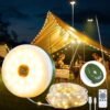 Camping String Lights, 4 in 1 Quick Storage 33FT Rechargeable Tent Lights with 9 Lighting Modes, Hanging Waterproof Portable Retractable LED Lamp for Outdoor, Patio, RV, Awning, Garden, Party