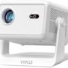 【Officially-Licensed APP & 1800 ANSI】Smart Mini Projector with WiFi and Bluetooth 4K Support, VOPLLS Auto Focus/ Keystone Outdoor Portable Movie Phone Video Proyector for Bedroom/Home/Wall/Ceilling