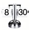 Flip Clock, Retro Flip Clock, Stylish Timepiece, Battery-Powered, Built-in Gears, Perfect for Desks/Bedrooms/Offices(White)