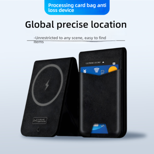 Wallet for Men, Built-in Bluetooth Tracker with Apple Find My (iOS Only), RFID Blocking Bifold Mens Air Tag Wallet with GPS Tracker, Rechargeable Wallets Finder, Gift for Him, Carbon Black