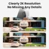 Solar Security Camera Outdoor Wireless, 2K Color Night Vision, Battery Powered PIR Motion Detection,2.4GHz WiFi Cameras for Home Surveillance, Light and Sound Alarm, 2-Way Audio