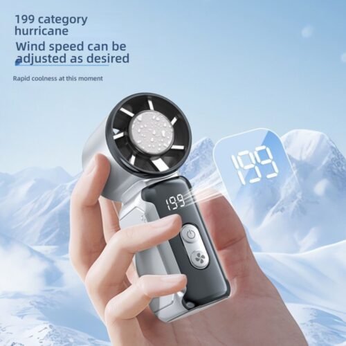 主图_3 SHEWIND Portable Handheld Fan with Ice Cooling - 5 Gear High Speed Personal Turbo Fan Rechargeable, Up to 13 Hrs, Mini Hand Fans for Travel Essentials, Beach Vacation, Gifts for Women, Men (Black)