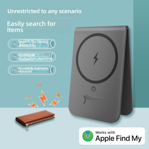 Wallet for Men, Built-in Bluetooth Tracker with Apple Find My (iOS Only), RFID Blocking Bifold Mens Air Tag Wallet with GPS Tracker, Rechargeable Wallets Finder, Gift for Him, Carbon Black