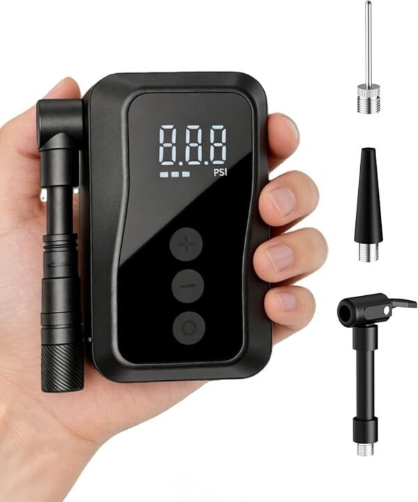 MEGAWHEELS Mini Bike Pump, Portable Bike Pump with Presta and Schrader Valve, 150/120PSI Bicycle Pump with Gauge, Auto Stop, Fast Inflation for City Bike, Road Bike, Mountain Bike