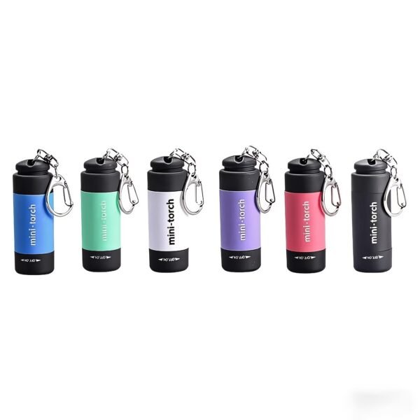Mini Keychain Flashlight, Travel Flashlight USB Torch Rechargeable Colorful LED Flashlight High-Powered Pocket Keychain Flashlights, Gift for Kids, 8 Pack
