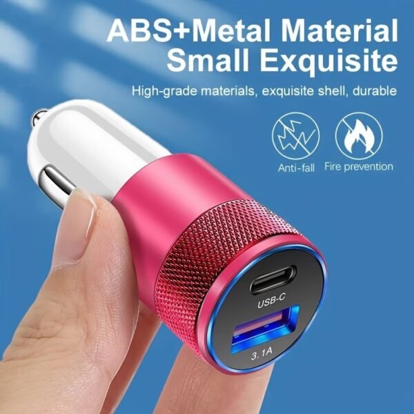 LISEN Car Charger USB C, 45W Cigarette Lighter USB Charger Adapter, Car Accessories Gifts for Men, Mini USBC Cars Fast Charging Adapter USBC Type C 12V Plug Outlet, for iPhone 17 Pro Max 16 15 14 13