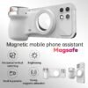 Phone Camera Grip with Selfie Ring Light & Detachable Bluetooth Remote Control, TikTok Scrolling Remote Shutter, Cold Shoe for Light/Mic, Compatible with iPhone & Android Phone