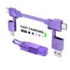 4-in-1 0.6FT Ultra Short USB C Cable Compatible with Lightning Cable [Fast Charging&Data Transfer] Flat Braided for iPhone iPad Charger Cord, Portable Multi Charger Cord Combo for Power Bank