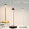 Cordless Table Lamps,Rechargeable Led Touch Bar Lamp, Portable Battery Desk Lamp,2 Level Brightness Dimmable Night Light,Minimalist Design, for Living Room/Restaurant/Couple Dinner/(Black)