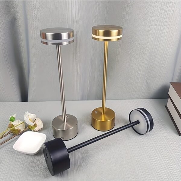 Kakanuo Gold Cordless Lamp Set, Rechargeable Lamps, 3 Color Temperature, LED Outdoor Wireless Lamp, Battery Operated Lamps, Stepless Dimmable, Touch Control