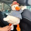Tissue Box Cover Plush Tissue Box Holder for Car, Home, Decorative Holder/Organizer for Bathroom Vanity Countertop, Nightstands, Office Desk-Duck