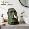 Unique Tissue Box Holder – Creative Moai Tissue Dispenser with Sunglasses and Headphone Storage – Funny Face Tissue Holder for Living Room, Office, or Statue Bathroom Decor