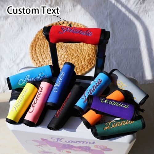 Coco Personalized Luggage Handle Wrap with Embroidered Name, Custom Handle Covers for Travel Bag Luggage Suitcase, Monogrammed Luggage Finder