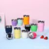 8/12oz Mini Tumbler Shot Glass with Straw and Lid, 12 Pack Stainless Steel Sublimation Shot Glasses for Wedding Party Whiskey Cocktail Bar with Straw and Lid