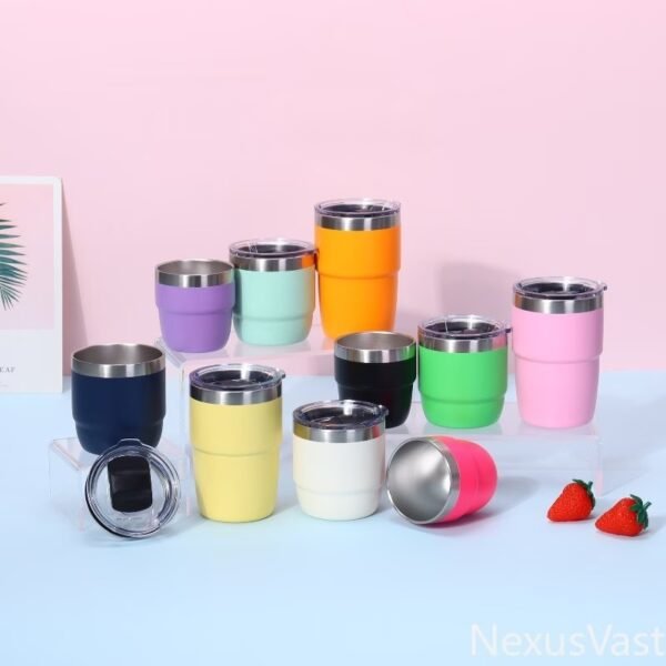 8/12oz Mini Tumbler Shot Glass with Straw and Lid, 12 Pack Stainless Steel Sublimation Shot Glasses for Wedding Party Whiskey Cocktail Bar with Straw and Lid