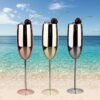 Champagne Glasses Set of 2 Stainless Steel Champagne Flutes Wedding Gifts for Bride 8.5 oz Unbreakable Champagne Glasses for Party Wedding Christmas Anniversary Brithday