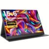 Ingnok Portable Monitor, 15.6inch FHD 1080P Travel Monitor, Ultra-Thin, USB-C Plug&Play, Built-in Speakers, Portable Screen for Laptop, Mac, Switch/PS5, Travel&Office Assistant