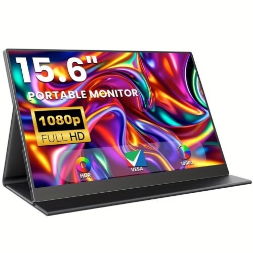 1 Ingnok Portable Monitor, 15.6inch FHD 1080P Travel Monitor, Ultra-Thin, USB-C Plug&Play, Built-in Speakers, Portable Screen for Laptop, Mac, Switch/PS5, Travel&Office Assistant