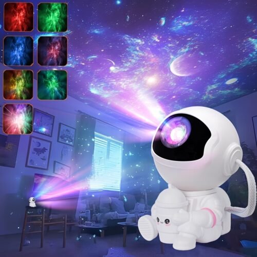 1 Star Projector Galaxy Night Light - Astronaut Space Projector, Starry Nebula Ceiling LED Lamp with Timer and Remote, Kids Room Decor Aesthetic, for Christmas & Birthdays